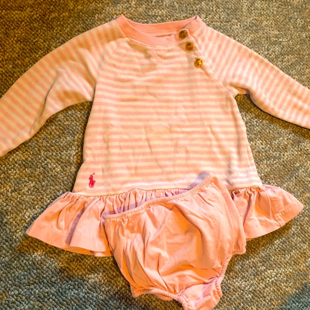 Polo dress with diaper cover 6m
